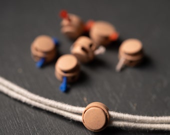 Two Hole Cord Lock / Orange Pink or White