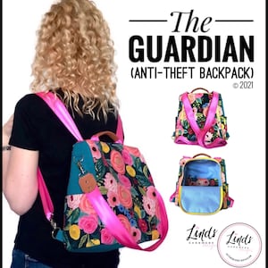 Linds Handmade / Printed Sewing Pattern / Guardian Anti-theft Backpack