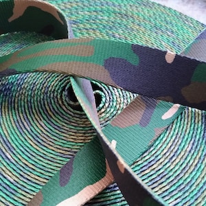 1 Inch Webbing / Camo / Classic Green