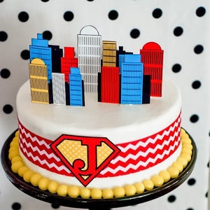 Super Hero Birthday Party Cake Toppers | Easy DIY Party Cake | Birthday Decor Kit | Boy Party Ideas