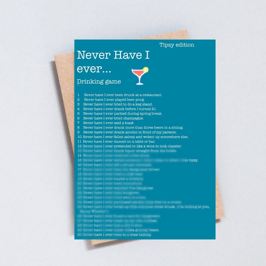Never Have I Ever Party Game - Games for Adults - Printable ...