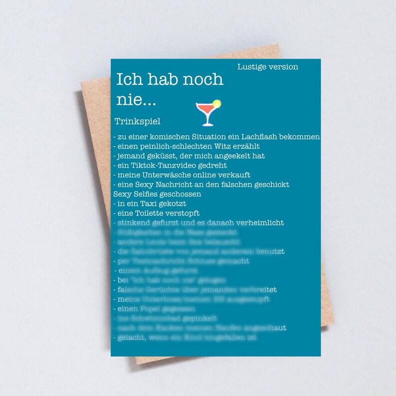 Lustige Version Ich Hab Noch Nie Party Spiel Spiele Für Erwachsene Digitales Downloadable Spiel