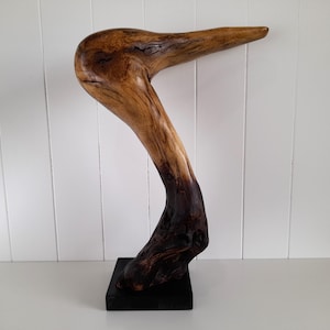 Pelican Spirit | Handmade Wooden Pelican Sculpture | Coastal Bird Figurine | Driftwood Style Carving | Nautical Rustic Decor