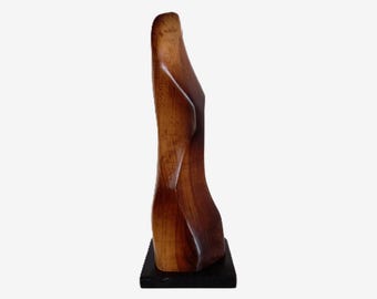 Handmade Wooden Abstract Sculpture: Modern Home Decor Art