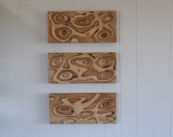 Decor wood carving panels, wood wall art, wood decor wall panel, wood sculptured wall panels as a single or in sets of two or three