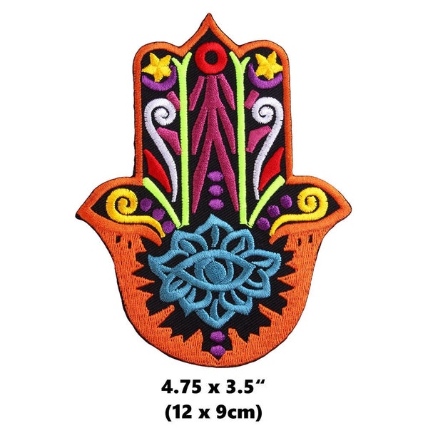 Hamsa Oeil Main De Fatima Fer Sur Patch Coudre Sur Patch Brodé Broderie Coloful DIY Motif Enfant Adulte Vêtements Veste Sac À Dos Décoration