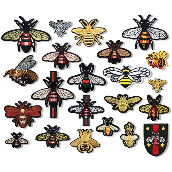 Bumble Bee Iron On Patch Sew On Patch 24 Styles Large Small Embroidered Big Little Badge Cute for Jacket Denim Backpack Bag Hat Cap T-Shirt