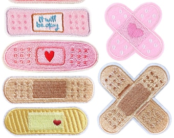 Plasters Bandage Iron On Patch Sew On Embroidered Badge Cute Appliqués Kid Adult Men Women Girl Boy Clothing Jacket Decoration