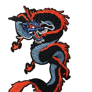 Large Chinese Dragon Sew Iron On Back Patch Embroidery Notion Applique DIY Motif Men Clothing Jacket Denim Backpack Biker Rider