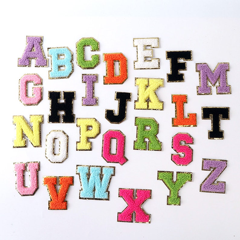 Chenille Letter AZ Iron on Sew Patch 2.15/5.5cm Etsy