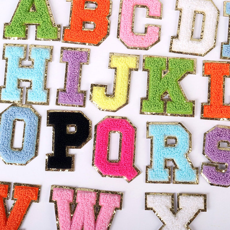 Chenille Letter AZ Iron on Sew Patch 2.15/5.5cm Etsy