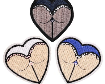 Parche bordado de lencería sexy con forma de corazón: ideal para planchar o coser, ideal para chaquetas, bolsos y ropa DIY.