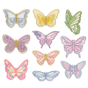 Patch autocollant papillon fer sur patch à coudre brodé coloré petit rose violet bleu pour bricolage chapeau t-shirt casquette sac veste sac à dos