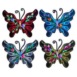 Patch 3D papillon à coudre grand motif grand insigne brodé appliques mignon coloré pour femme fille veste sac à dos en jean sac décoration