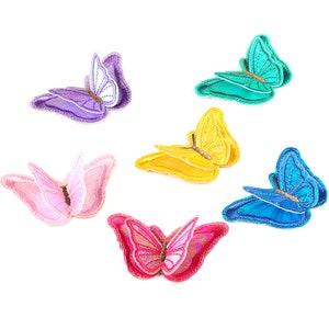 3D Pop Up Butterfly Iron On Patch Sew On Patch Embroidered Little Cute Pink Purple Red Colorful DIY Kid Adult Women Girl Decoration
