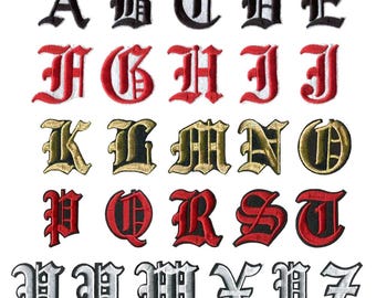 3" Ausgefallenes Schwarzes Altes Englisches Alphabet Buchstabe E