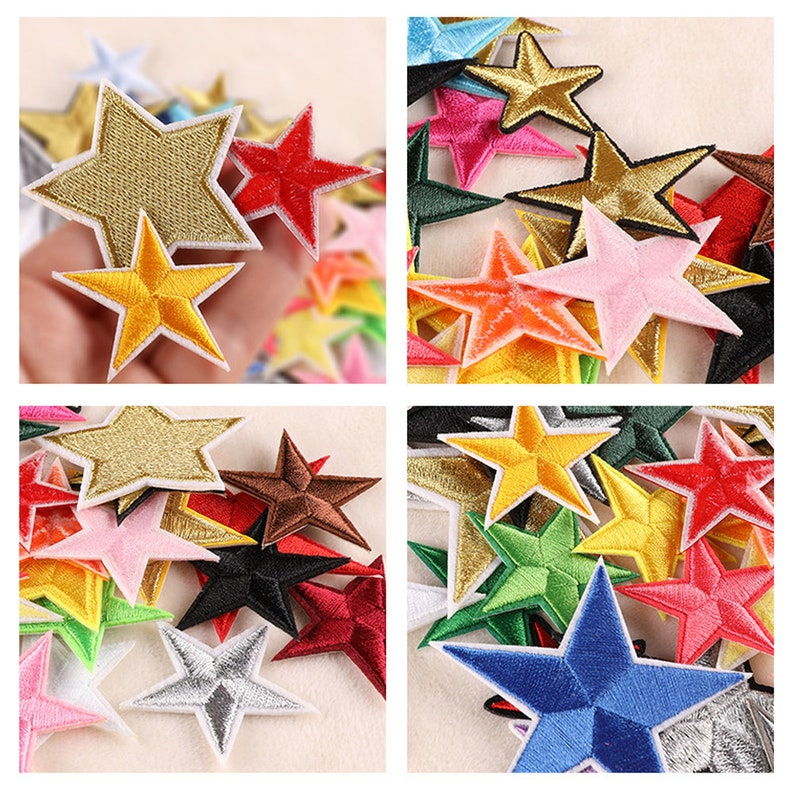 5pc Star Iron on Star Patch 1.65