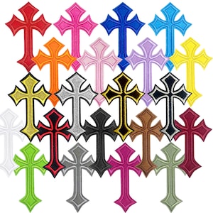 Gothic Kreuz Aufnäher Gestickt Aufnäher Kruzifix Applikation Herz Kreuz Punk Metal Grunge Ästhetische Jacke T-Shirt Dekoration