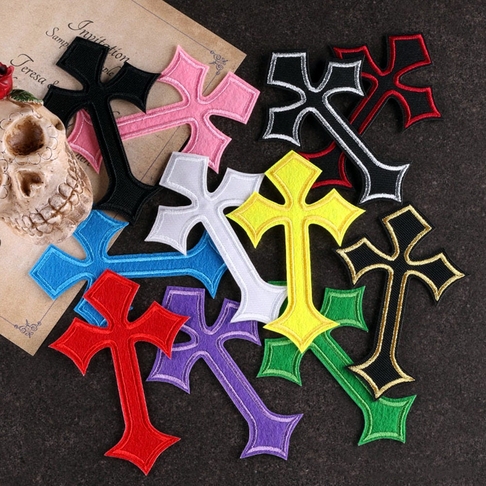 Wholesale embroidered cross patches For Custom Made Clothes 