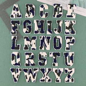 Camuflagem Chenille Letra Ferro Em Patch 2,7"/7 cm Camo A-Z Costurar Padrão Alfabeto Capital Bordado Nome Crachá Jersey Jaqueta Boné Chapéu