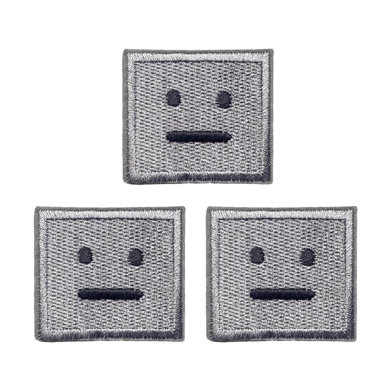 3pc Rectangle Neutral Face Patch – Embroidered Iron on Patch 9 Colors ...