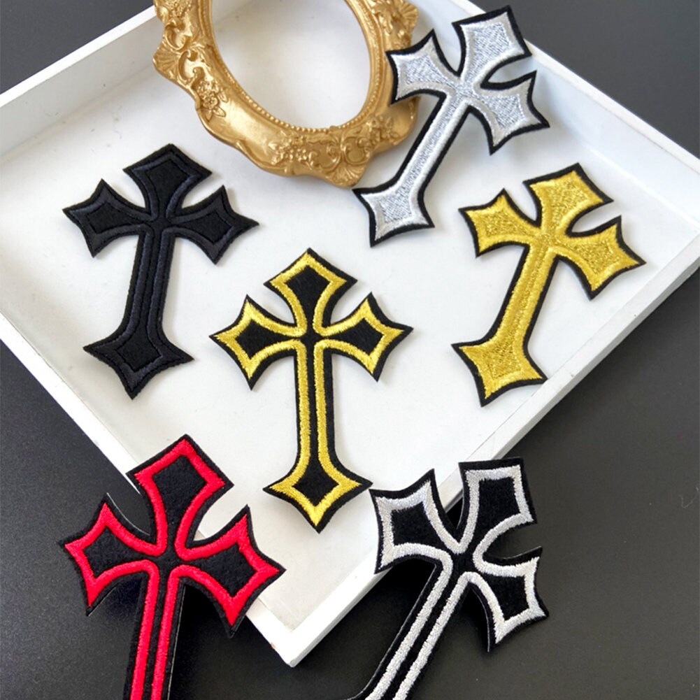 33 PCS Cross Patches Iron On/Sew On Cross Applique Patch For Jeans