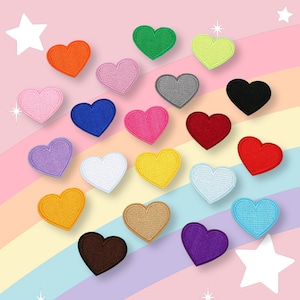 Kleines Herz Bügelbild 1.5 "/ 4 cm 3er Set Gestickter Aufnäher Liebe Herz Mini niedlich Applikation Motiv Abzeichen für Hut T-Shirt Rucksack