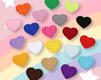 Kleine hart opstrijkbare patch 1,5"/4cm set van 3pc geborduurde naai patch liefde hart mini schattige stoffen motief badge voor hoed T-shirt rugzak