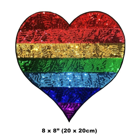 Toppa Patch Ricamo con paillettes termoadesiva/da cucire Arcobaleno
