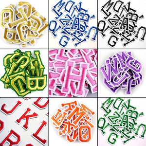 Toppa con lettere maiuscole dell'alfabeto, da stirare, da cucire, ricamata, con nome dalla A alla Z, fai da te, per adulti, uomini, donne, bambini, ragazzi, pantaloni, zaino, decorazione