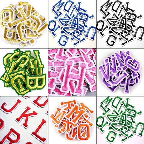 Alphabet Capital Letter Iron On Patch Sew On Patch Embroidered  A To Z Name Badge DIY Adult Men Women Kid Girl Boy Pants Backpack Decoration