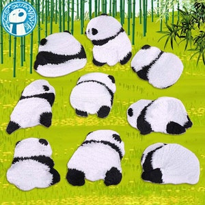 Lazy Panda Achterkant Opstrijkpatch Naai-patch Geborduurd schattig schattig kawaii dier voor kind meisje jongen T-shirt Hoed Cap Jas T-shirt Jeans Rugzak