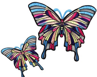 Butterfly Sew On Patch Large Embroidered Big Small Motif Applique Cute Colorful for Women Girl T-Shirt Jacket Denim Backpack Bag Decoration