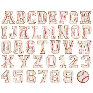 Parche termoadhesivo con letras de béisbol de chenilla de 7 cm/2,8 pulgadas, números de la A a la Z del 0 al 9, borde dorado, alfabeto en mayúsculas, insignia con nombre bordada, para chaqueta, camiseta y jersey