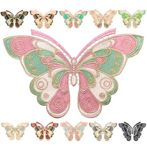 Peut inclure: Un ensemble de 10 patchs de papillon brodés dans différentes couleurs, notamment rose, vert, or, noir, rouge, bleu et blanc. Les papillons ont des détails complexes et sont parfaits pour ajouter une touche de fantaisie aux vêtements, aux sacs ou aux objets artisanaux.