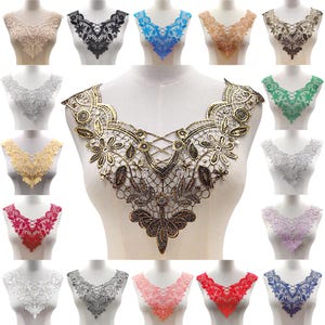 Peut inclure: Assortiment de galons de dentelle dans différentes couleurs et motifs, notamment noir, blanc, bleu, rouge, vert, or et beige. La dentelle est conçue pour la couture et les projets d'artisanat.