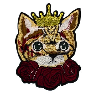 Leuke Kat Opstrijkbare Patch Naai de Patch Geborduurde Kitten Prinses Prins DIY Applique Motief voor Kid Meisje Vrouwen Hoed Jaclet T-shirt