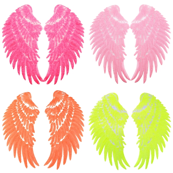 Large Sequin Angel Wing Iron On Patch 35cm 13.75" Glitter Sparkling Colorful Sew On Patch DIY Applique Motif for Clothing Jacket Decoration