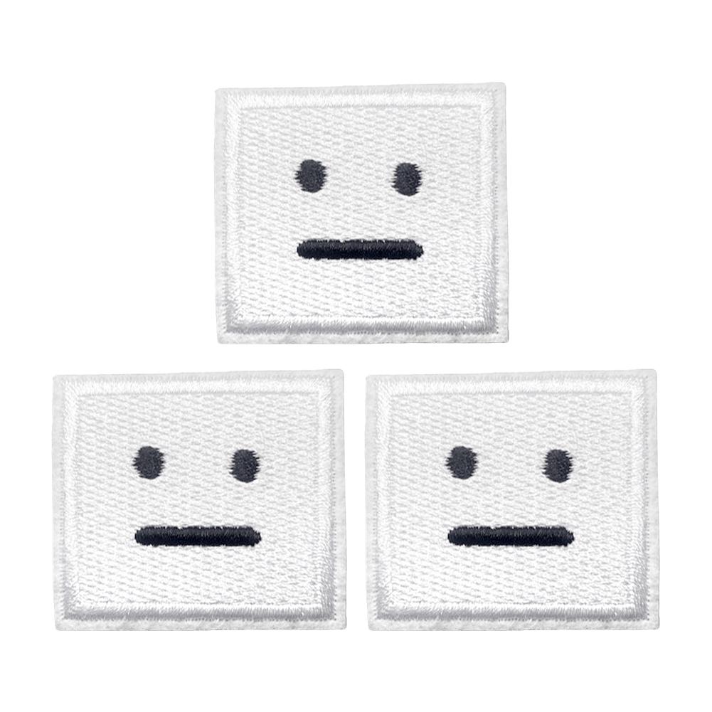 3pc Rectangle Neutral Face Patch – Embroidered Iron on Patch 9 Colors ...