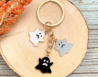 Ghost Enamel Keychain | Halloween Keychain | Ghost Keychain Charm | Keychain with Charm | Cute Halloween Keychain | Cute Ghost Keychain