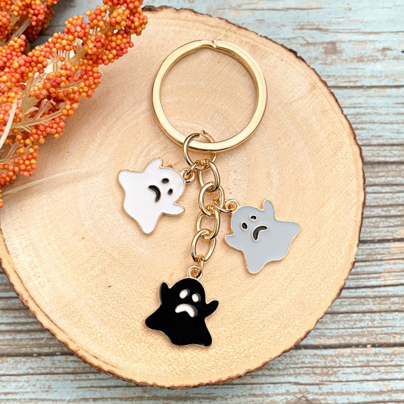 Ghost Enamel Keychain | Halloween Keychain | Ghost Keychain Charm