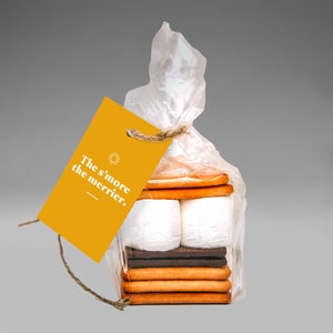 PACKAGE of 20 Printed S'more Pop-By Tags | Real Estate | Summer Pop-By Tags | Client Gift  | Pop-By for Kids | BBQ Pop-Bys | Family Pop-By