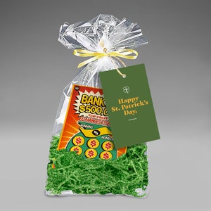 PERSONALIZED St. Patrick's Day Pop By Tags | 10 Printed Tags | Lottery Ticket | Client Gift | March Pop By | Real Estate | Mortgage
