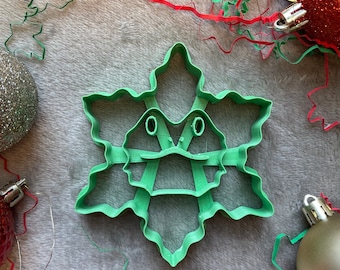 Julkakform med skäggagam, ödla-kakform, snöflingekakform, vinterkakform, utstickare