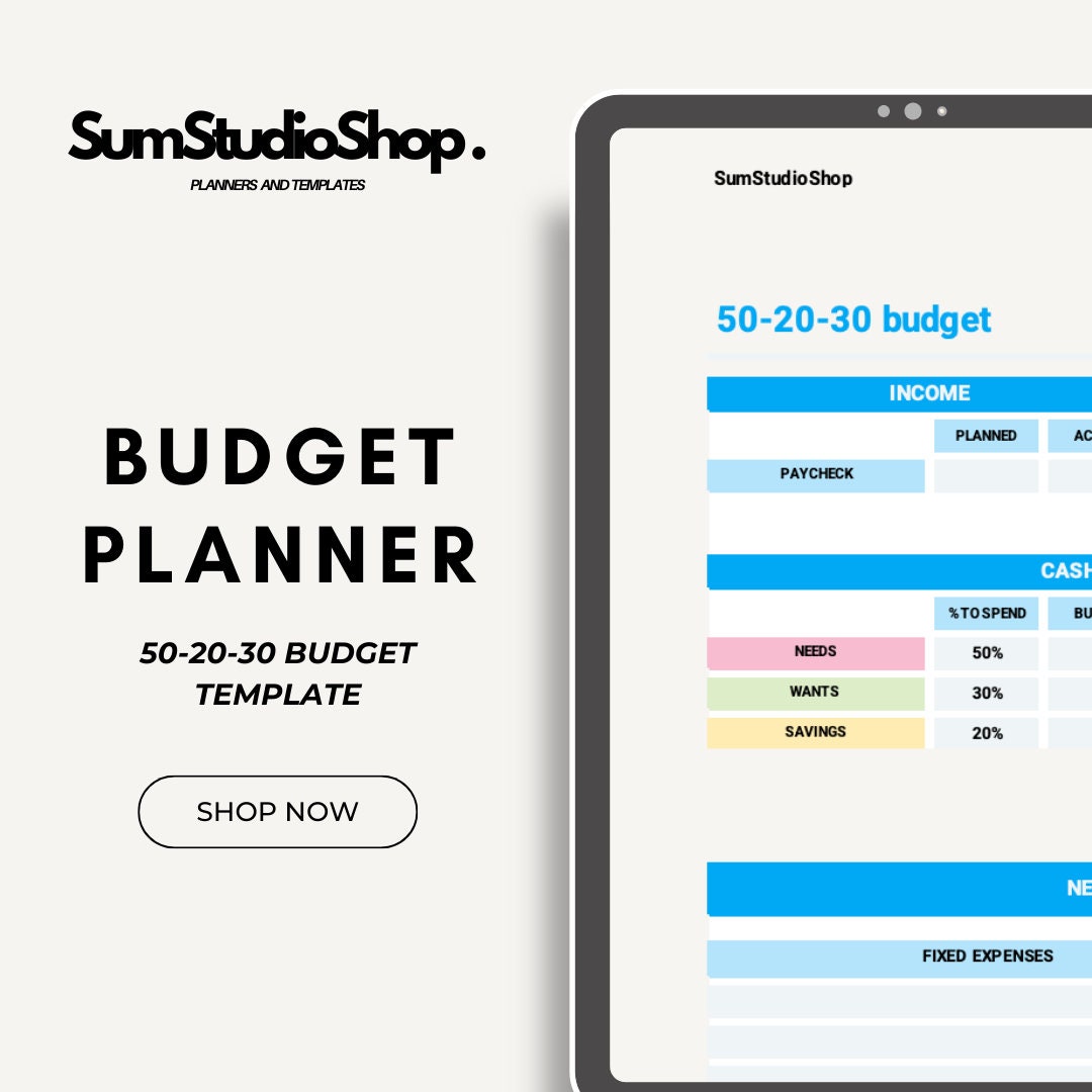 50 30 20 Budget Spreadsheet Template For Excel And Google Sheets 50 30 20 Budget Spreadsheet Template For Excel And Google Sheets