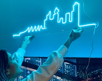 Vancouver Skyline Neon Sign, Neon Sign Bedroom, Bar Signs, Neon LED Light, Wall Decor, City Neon Sign, City Wall Art, Custom City Skyline