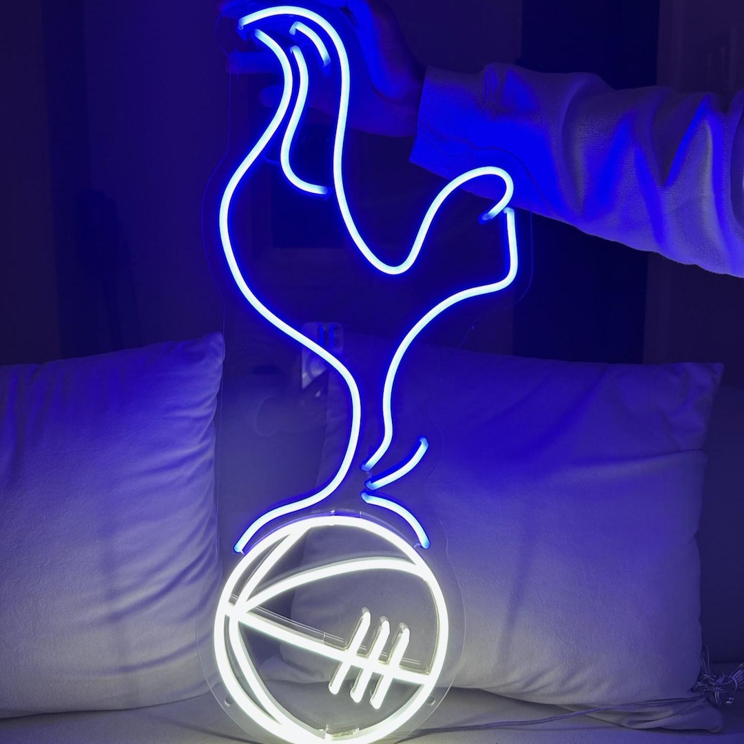 Tottenham Hotspur Logo LED Neon Sign, Custom Football Wall Art, Spurs ...