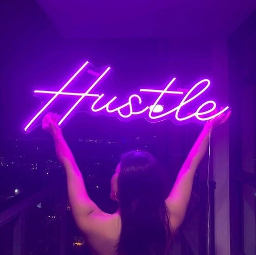 Hustle Neon LED Sign, Custom Neon Sign, Neon Led Lights for Wall, Neon ...