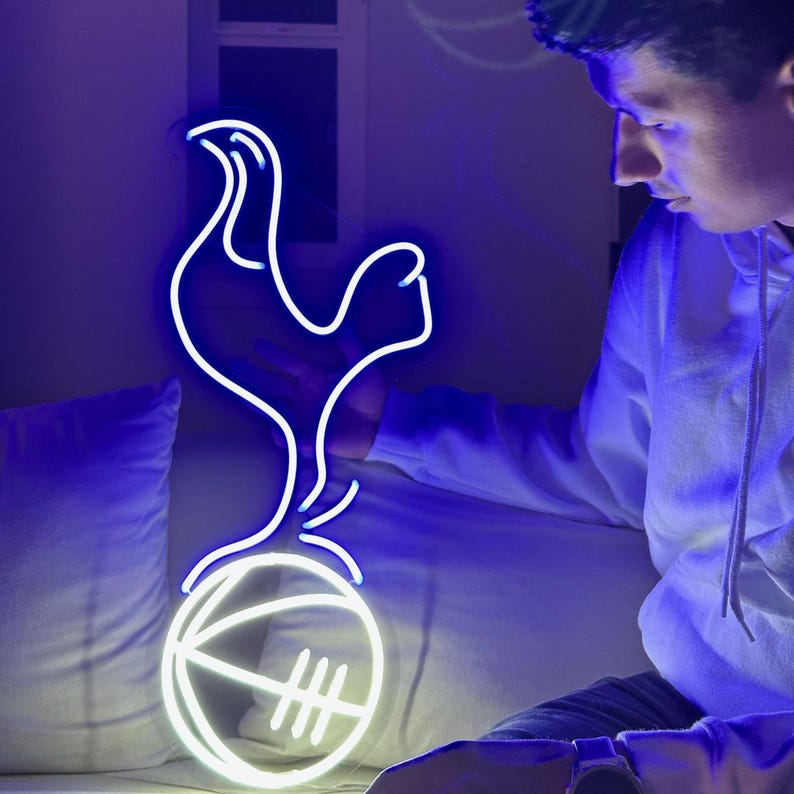Tottenham Hotspur Logo LED Neon Sign, Custom Football Wall Art, Spurs ...