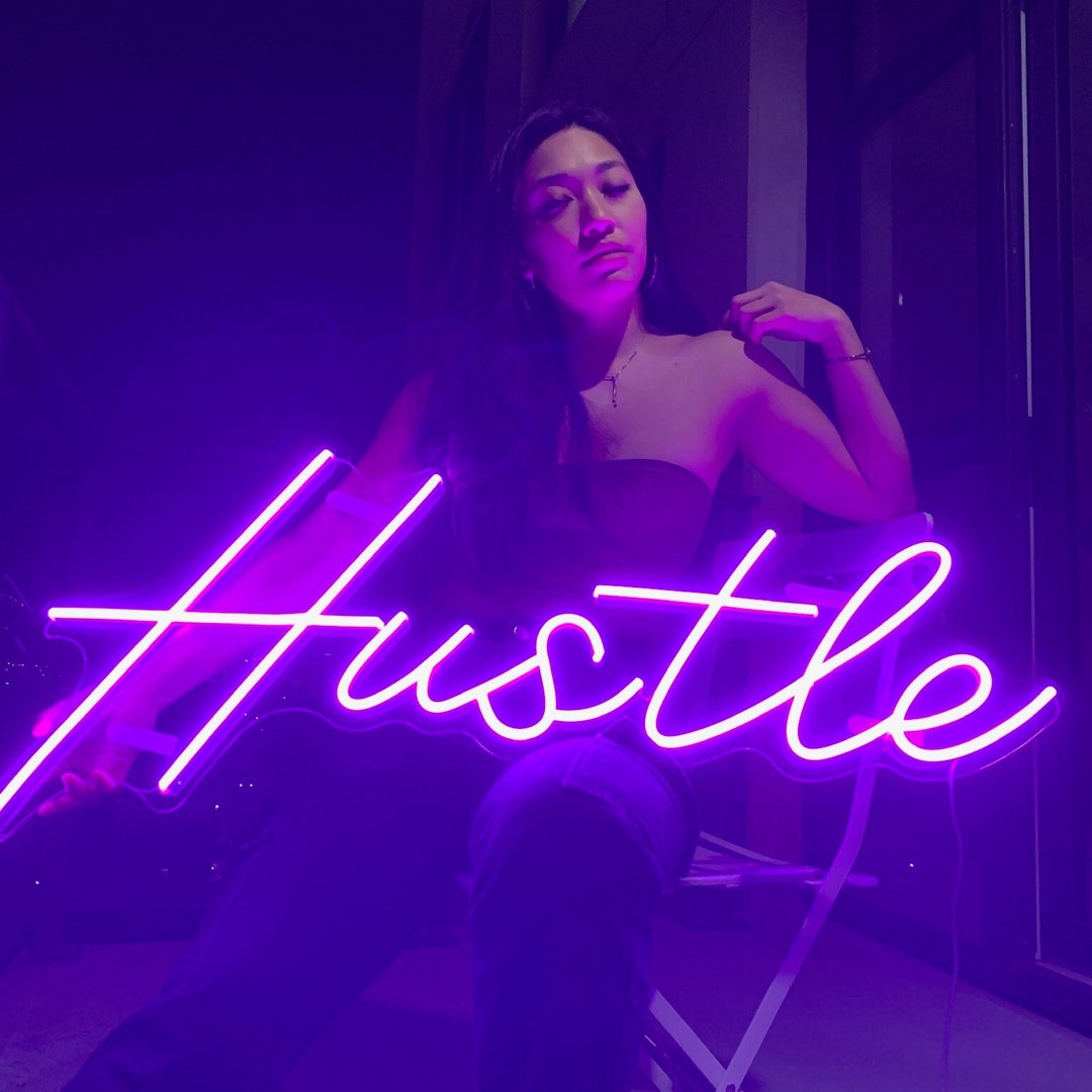 Hustle Neon LED Sign, Custom Neon Sign, Neon Led Lights for Wall, Neon ...